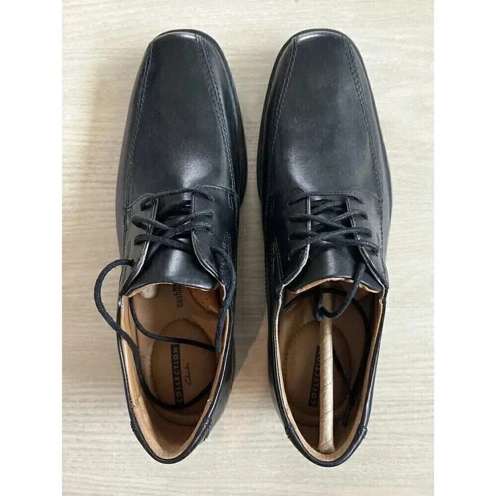 NEW Clarks Comfort Men’sTilden Walk Black Leather Lace Up Oxfords Size 7.5 M - Picture 6 of 9